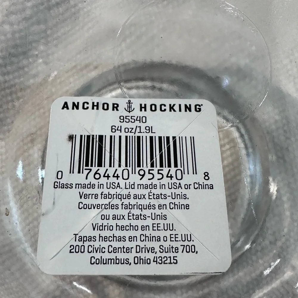 Anchor Hocking 64 oz Glass Storage Jar with Stainless Steel‎ Lid